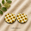Mini Sunflower Rubber Car Coaster Set