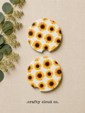 Sunflower Ceramic Car Coaster Set