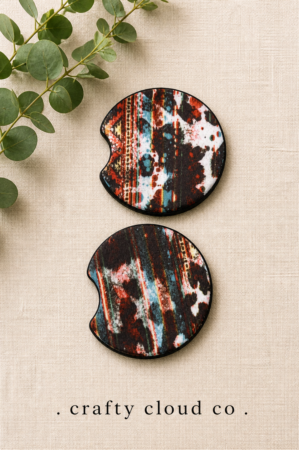 Rustic Western Serape Car Coaster Set