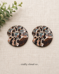 Brown Cowhide Print Car Coaster Set