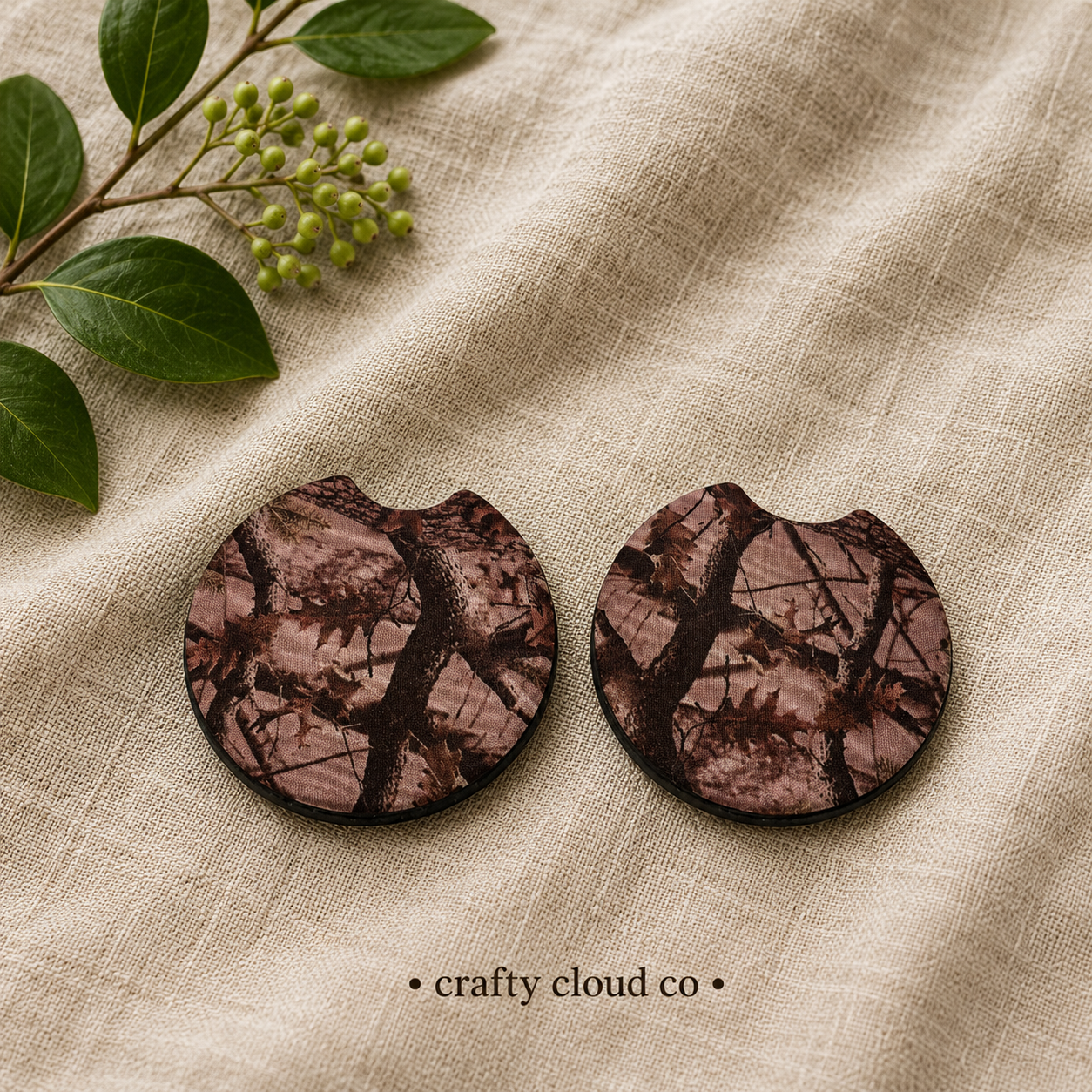 Realtree Inspired Camo Car Coaster Set