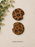 Classic Leopard Car Coaster Set