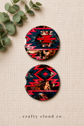 Southwestern Aztec Ceramic Car Coaster Set
