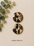 Dark Leopard Print Ceramic Car Coaster Set