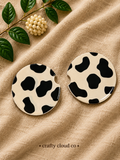 Cow Print Ceramic Car Coaster Set