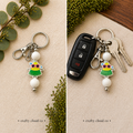 Avocado Summer Vibes Beaded Keychain