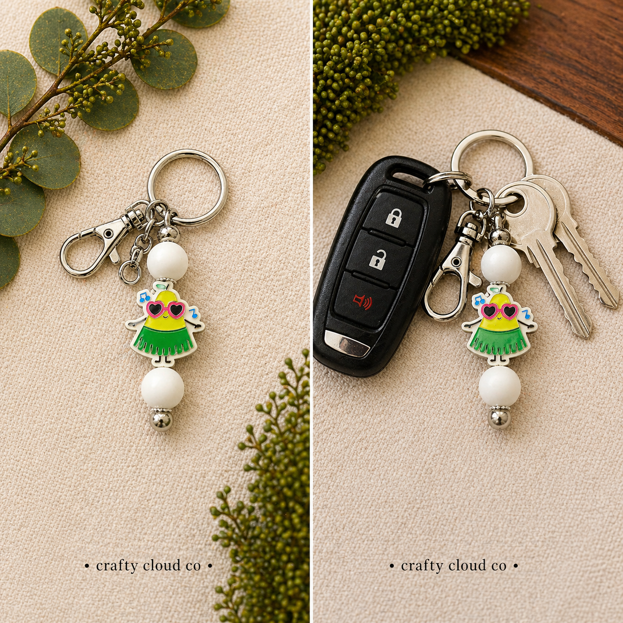 Avocado Summer Vibes Keychain