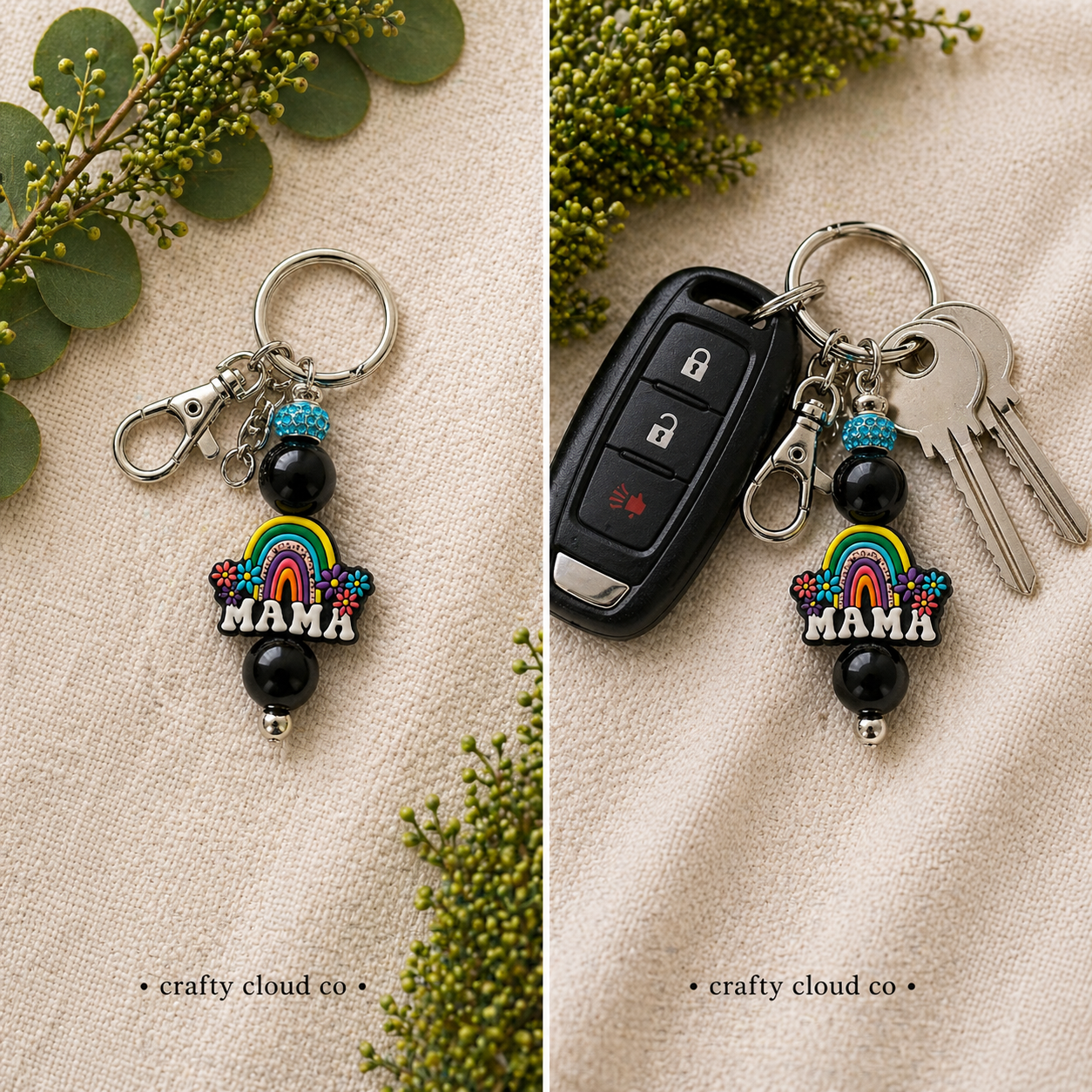 Mama Rainbow Keychain
