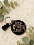 Iced Coffee Addict Glitter Keychain