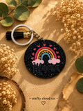 Mama Rainbow Glitter Keychain