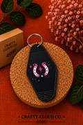 Pink Lucky Horshoe Motel Keychain