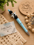 Cow Print Star Beaded Pen