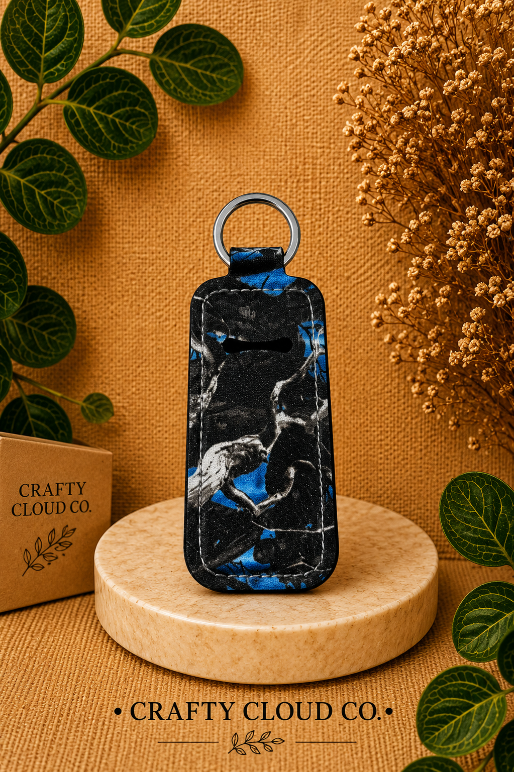 Blue Blaze Chapstick Holder Keychain