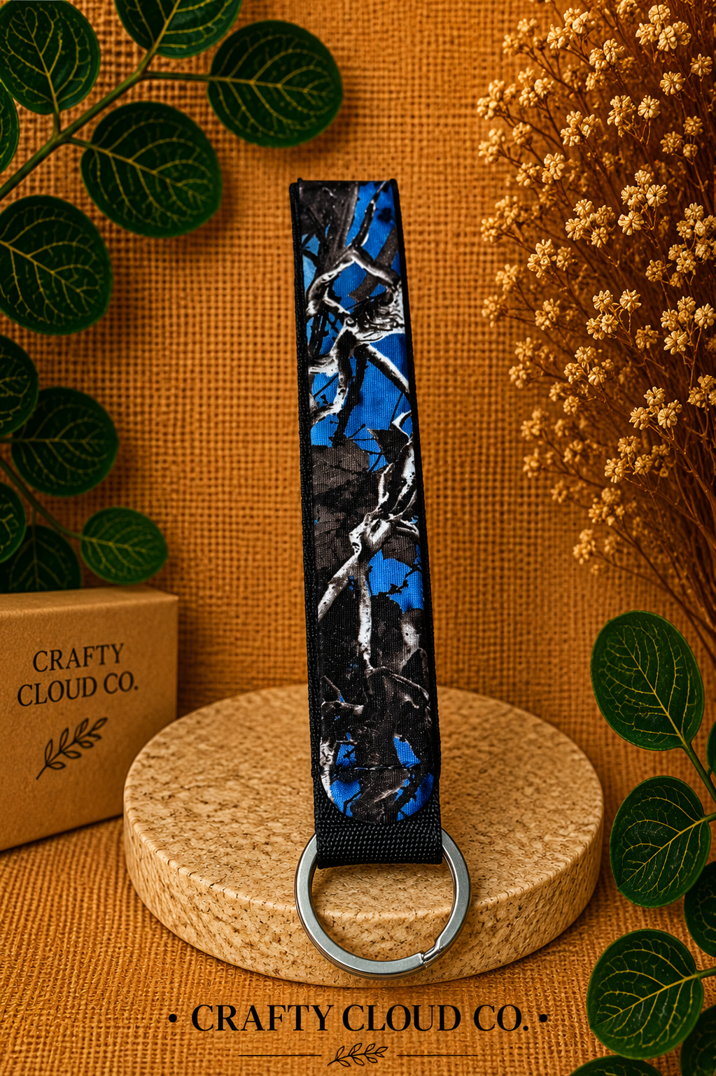 Blue Blaze Camo Wristlet