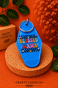 Blessed Mama Blue Motel Keychain