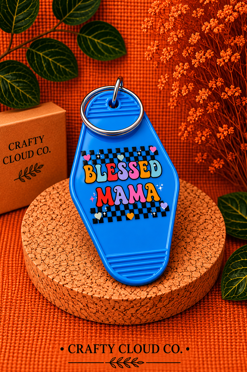 Blessed Mama Blue Motel Keychain