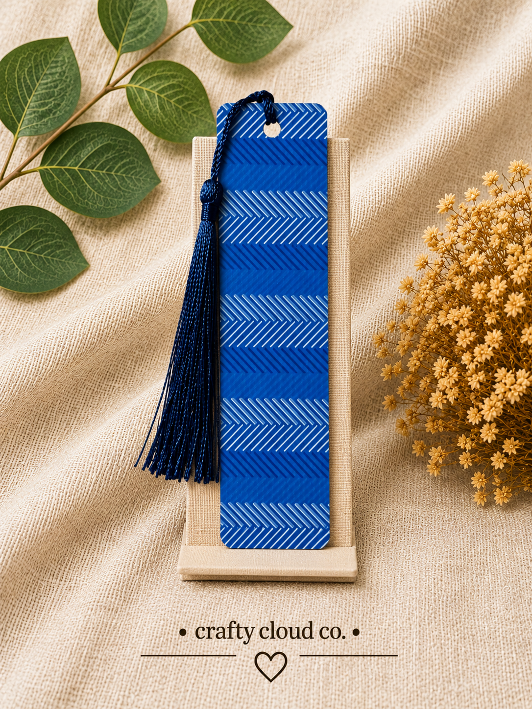 Blue Geometric Bookmark