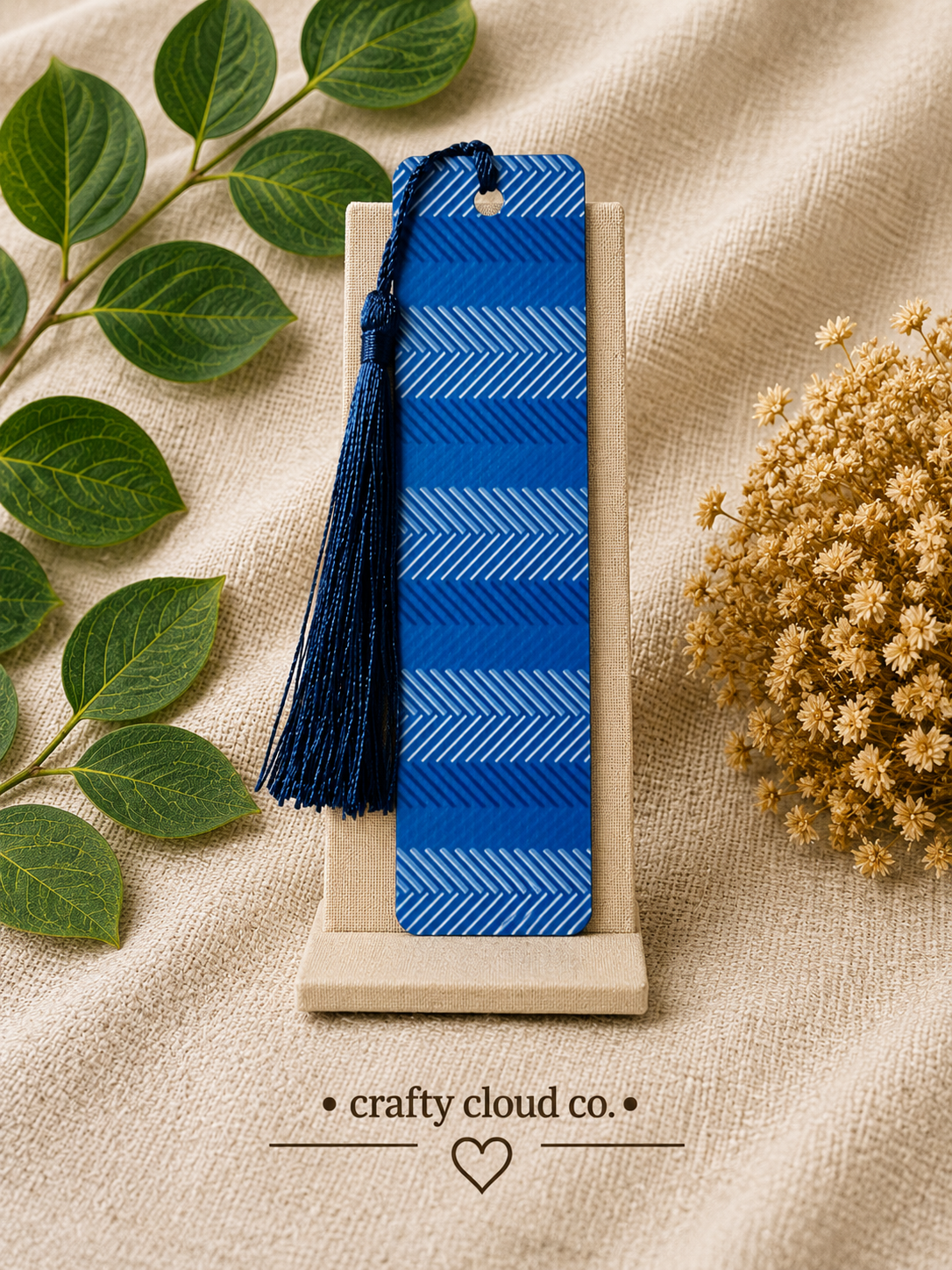 Blue Geometric Bookmark