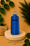 Royal Blue Herringbone Chapstick Holder Keychain