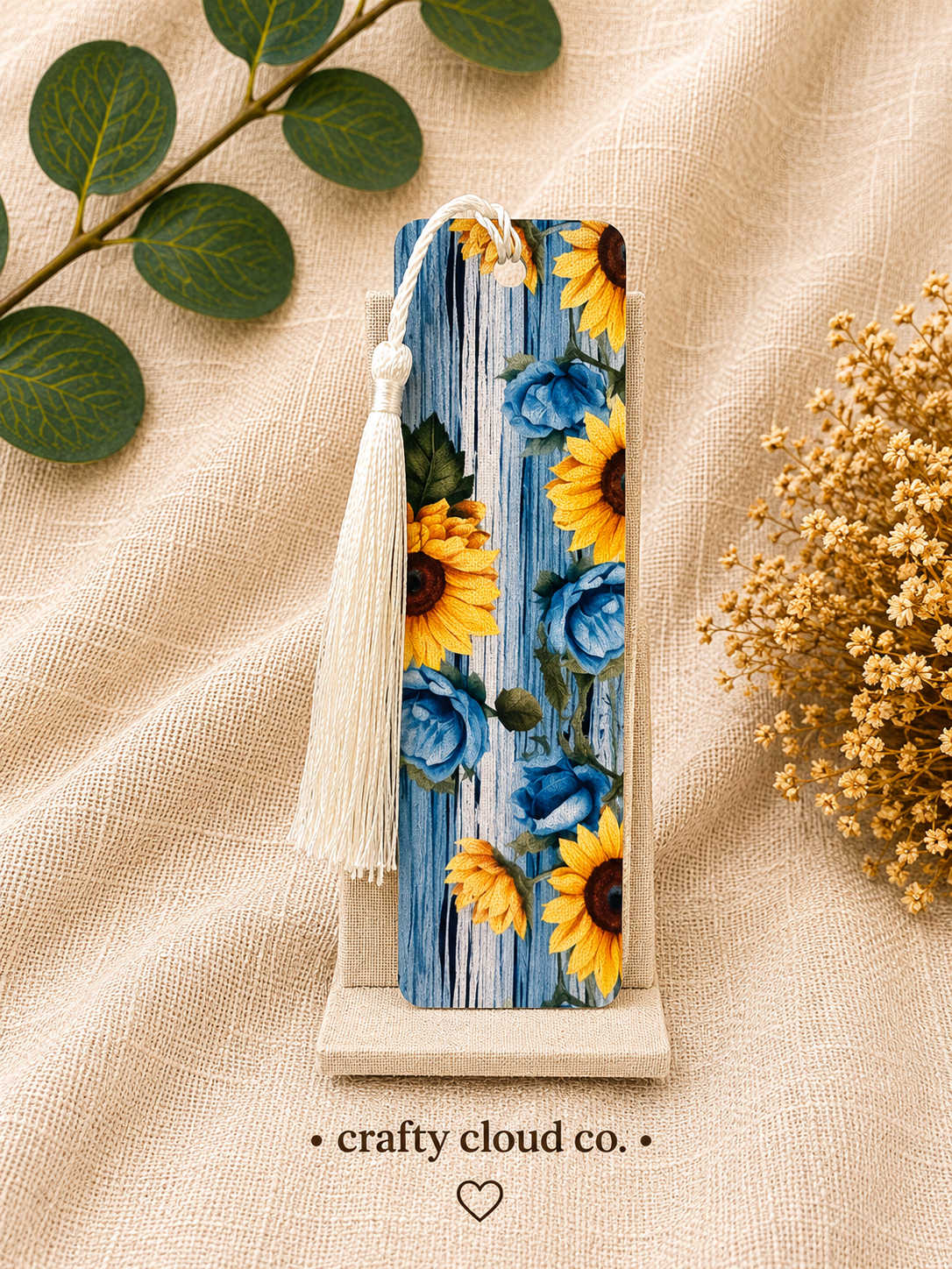 Sunflowers & Blue Roses Bookmark