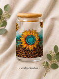 Western Sunflower Glass Can Cup