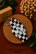 Living My Best Life Checkered Motel Keychain