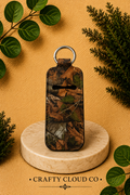 Woodland Camo Chapstick Holder Keychain
