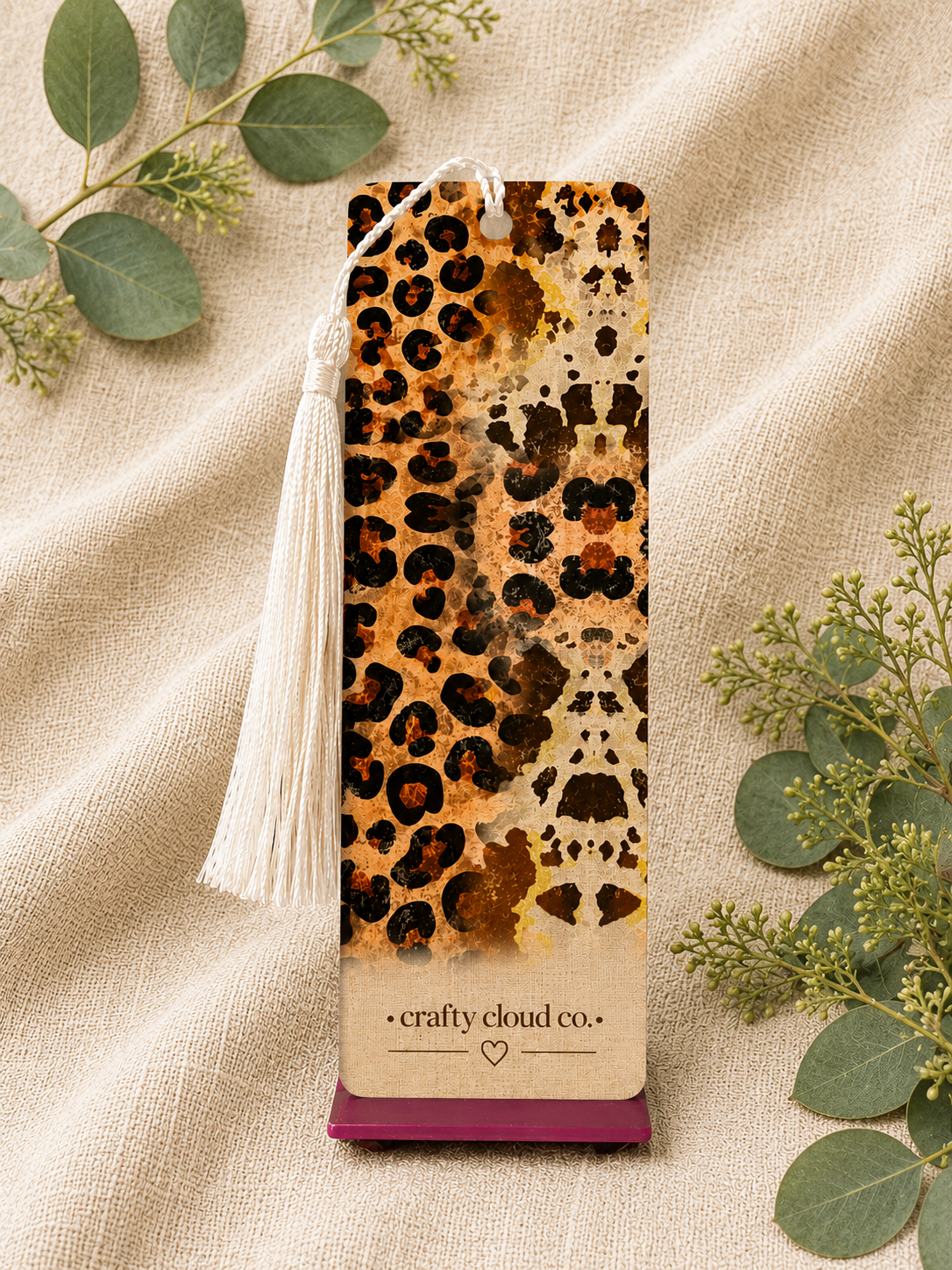 Leopard Cowhide Metal Bookmark