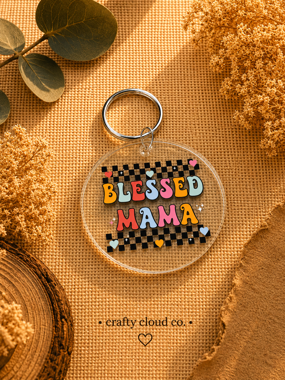 Blessed Mama Acrylic Keychain