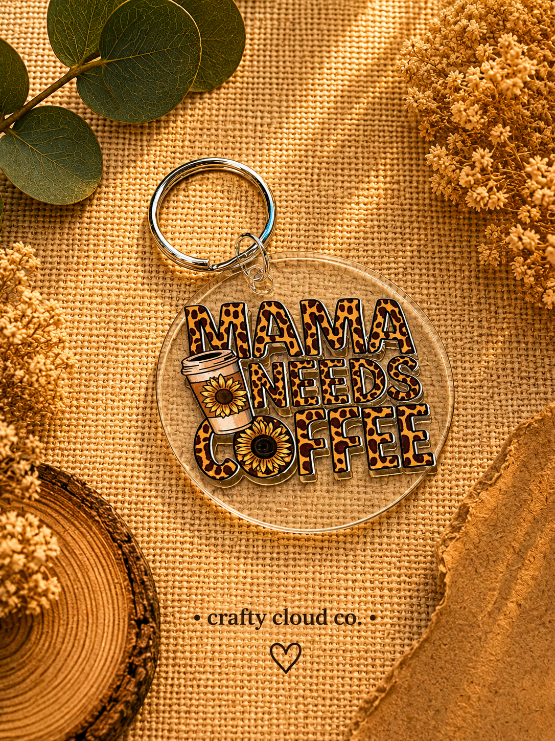 Mama Needs Coffee Acrylic Keychain
