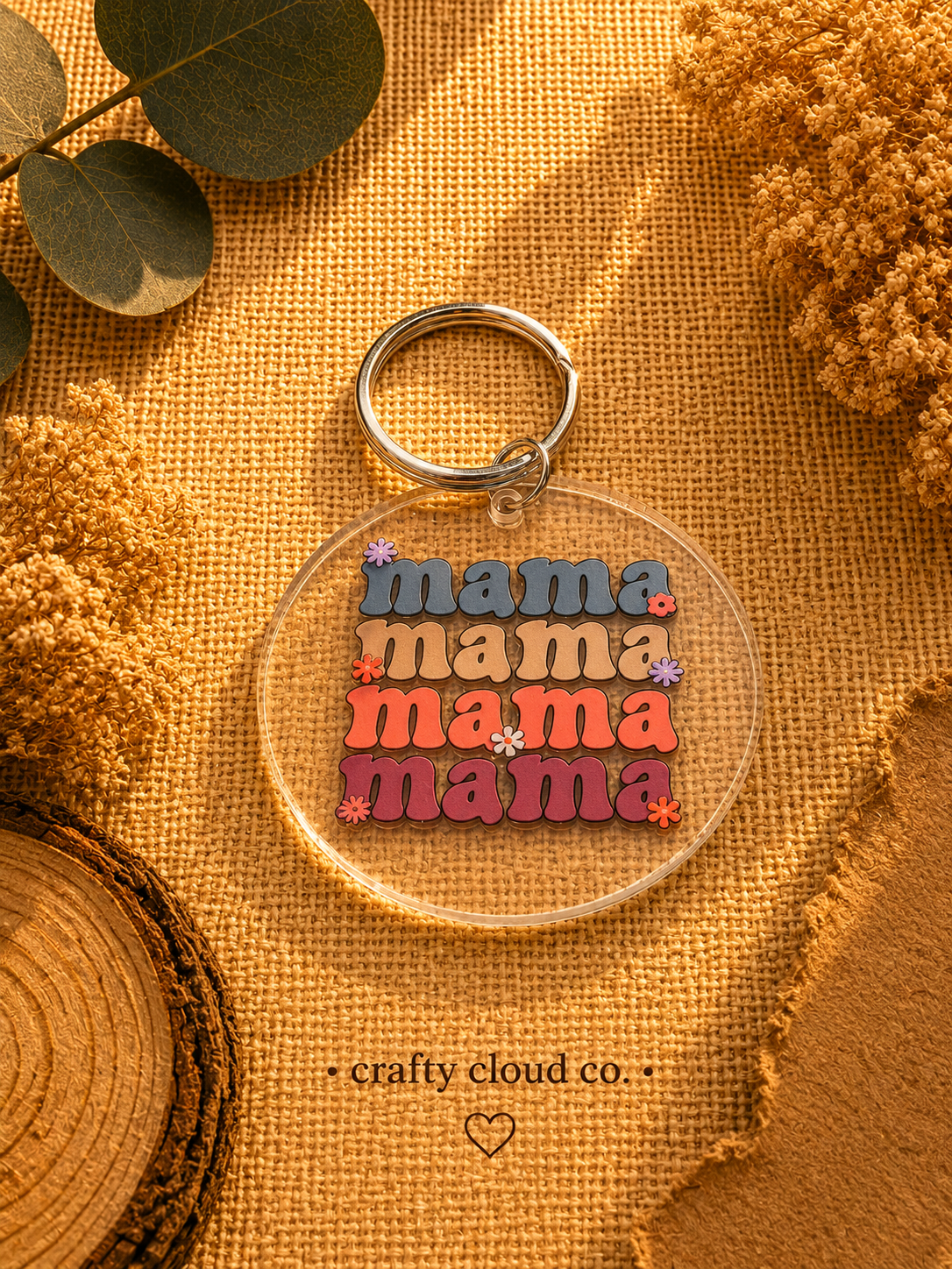 Retro Mama Acrylic Keychain
