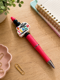 Coffee Teach Repeat Beaded Pen