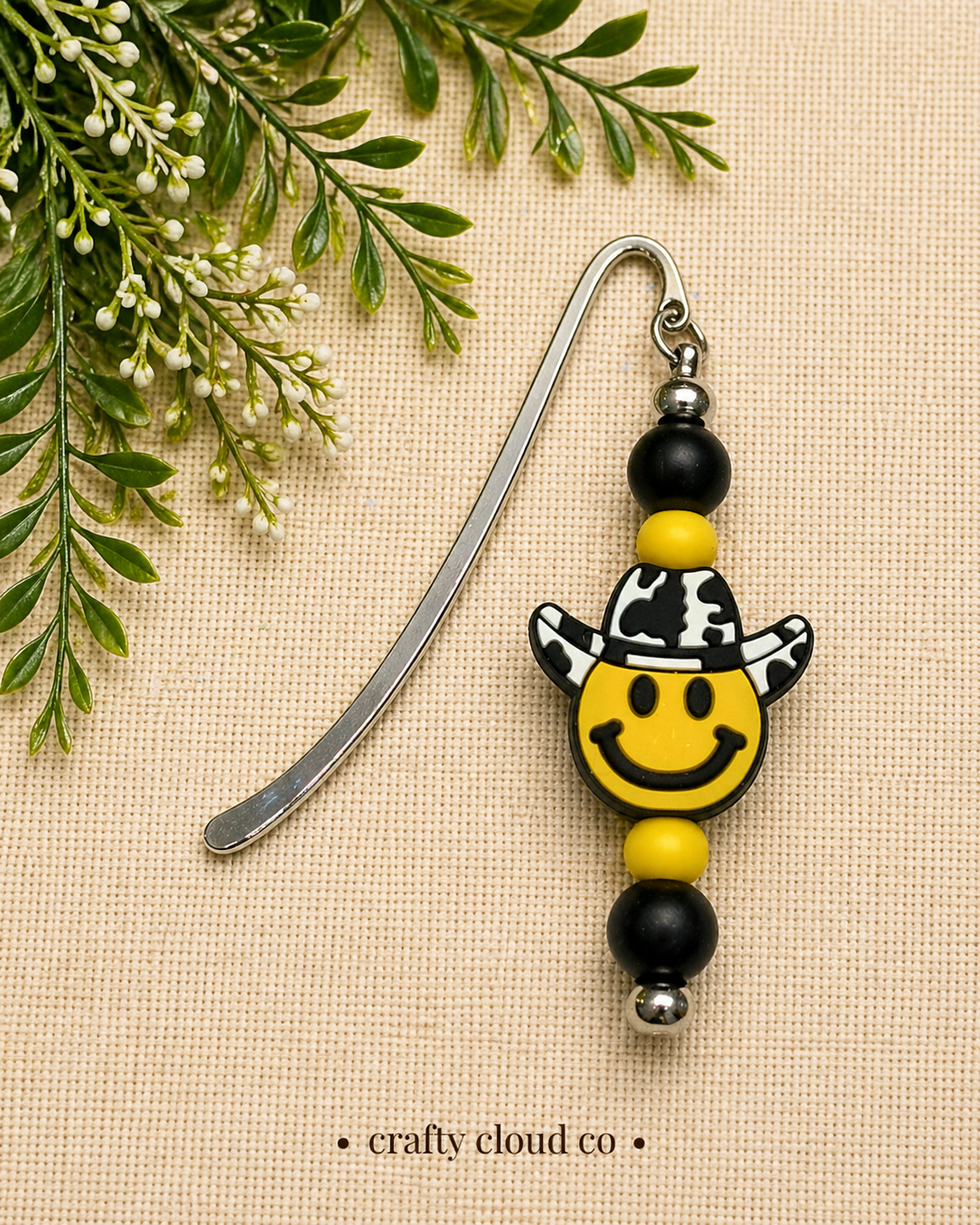 Cowgirl Smiley Face Bookmark