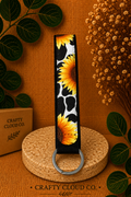 Sunflower Cow Print Wristlet