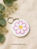 Pink Daisy Acrylic Keychain