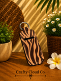 Mocha Zebra Chapstick Holder Keychain