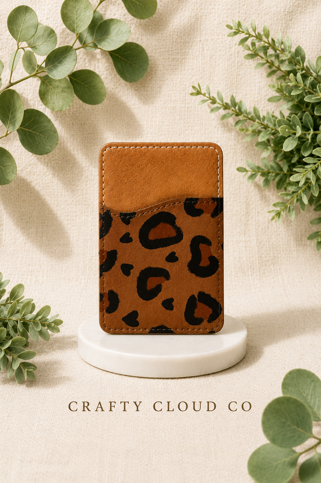 Rustic Leopard Heart Phone Wallet