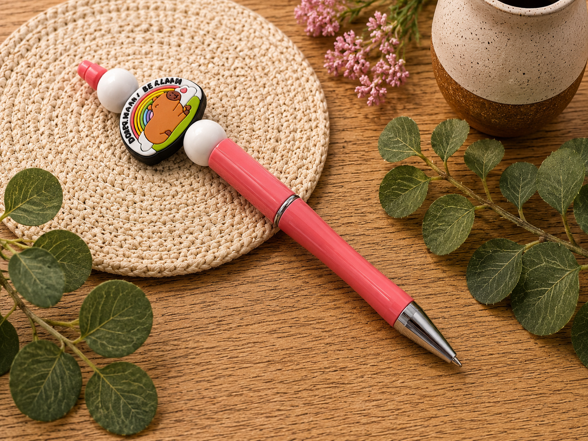 Don't Worry Be Cappy Beaded Pen