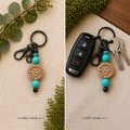 Good Moms Say Bad Words Beaded Keychain