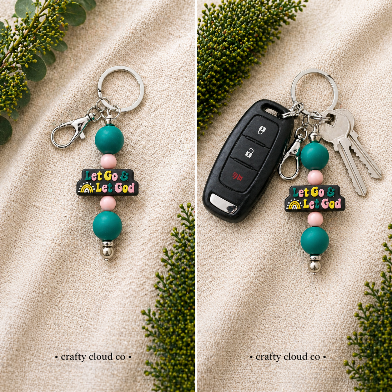 Let Go & Let God Keychain