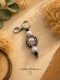"Probably Late For Something" Skull Keychain