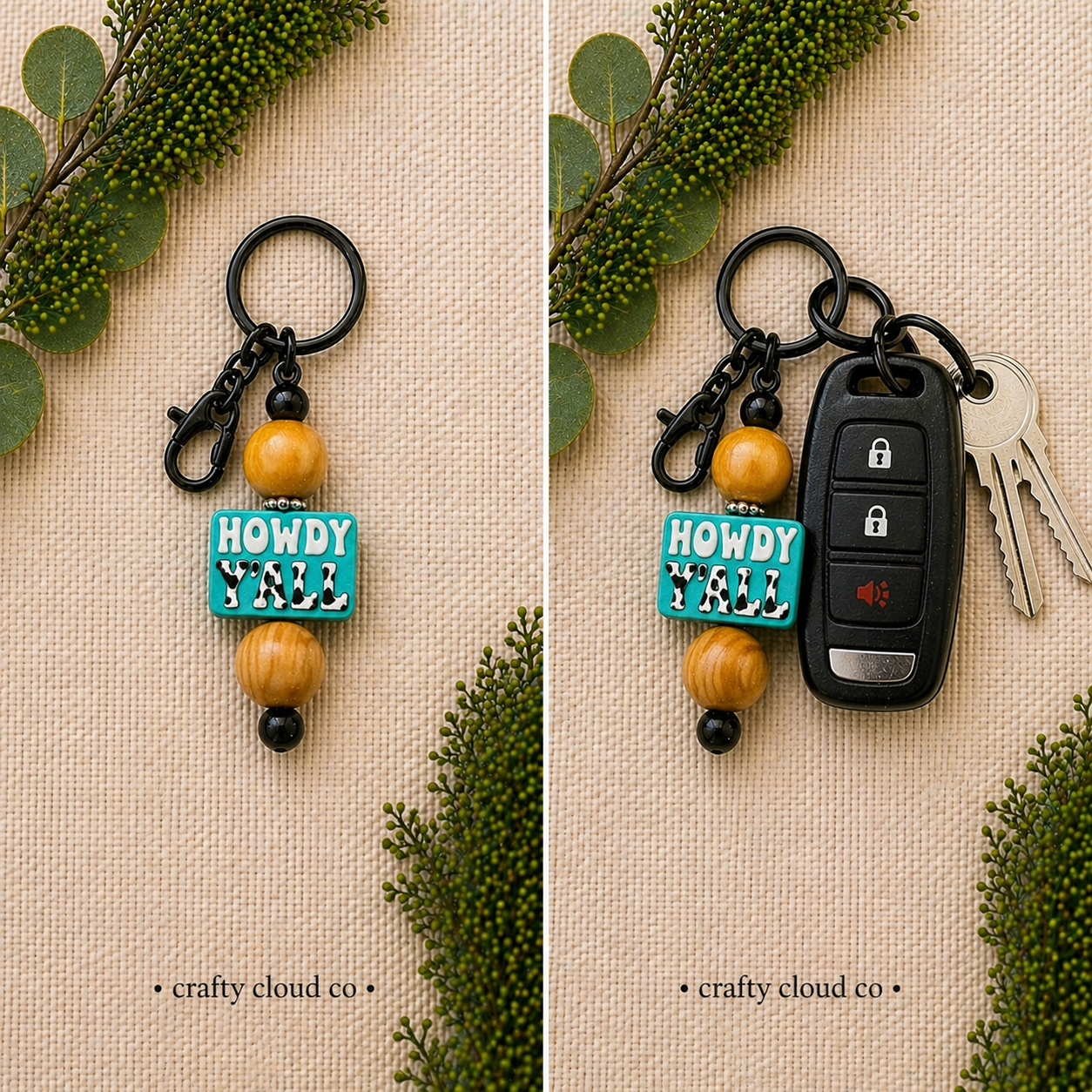 Howdy Y’all Western Beaded Keychain