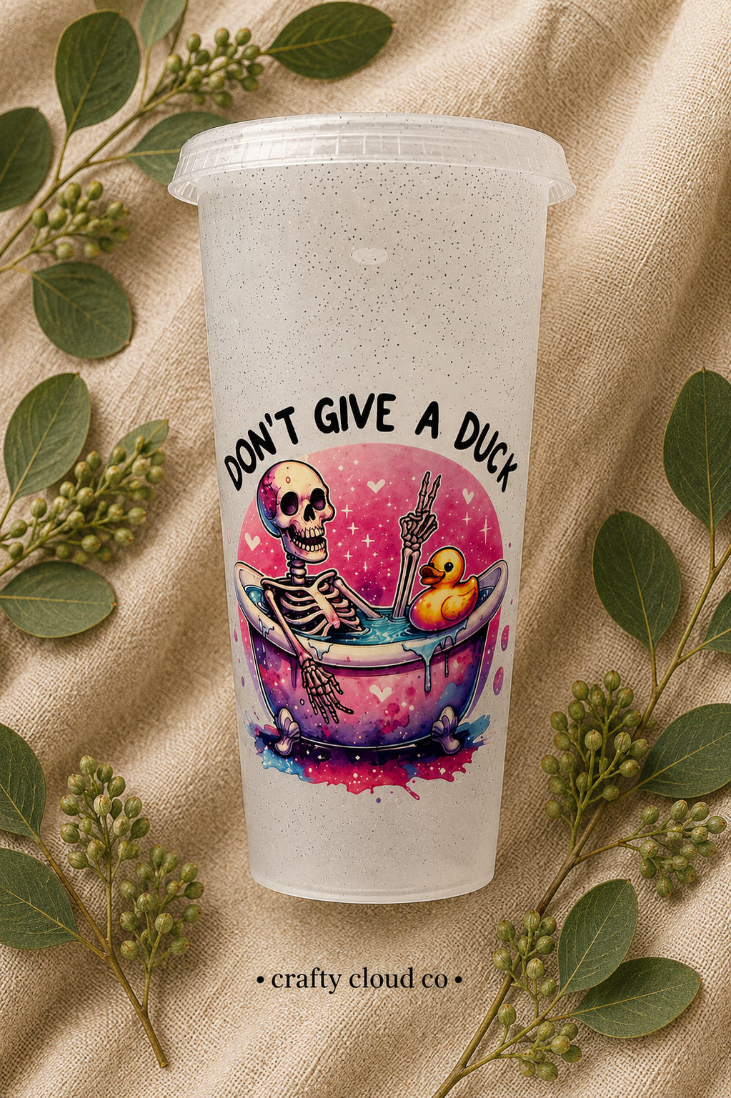 Dont Give a Duck Glitter Tumbler