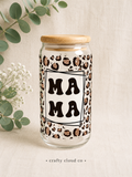 Leopard Mama Glass Can Cup