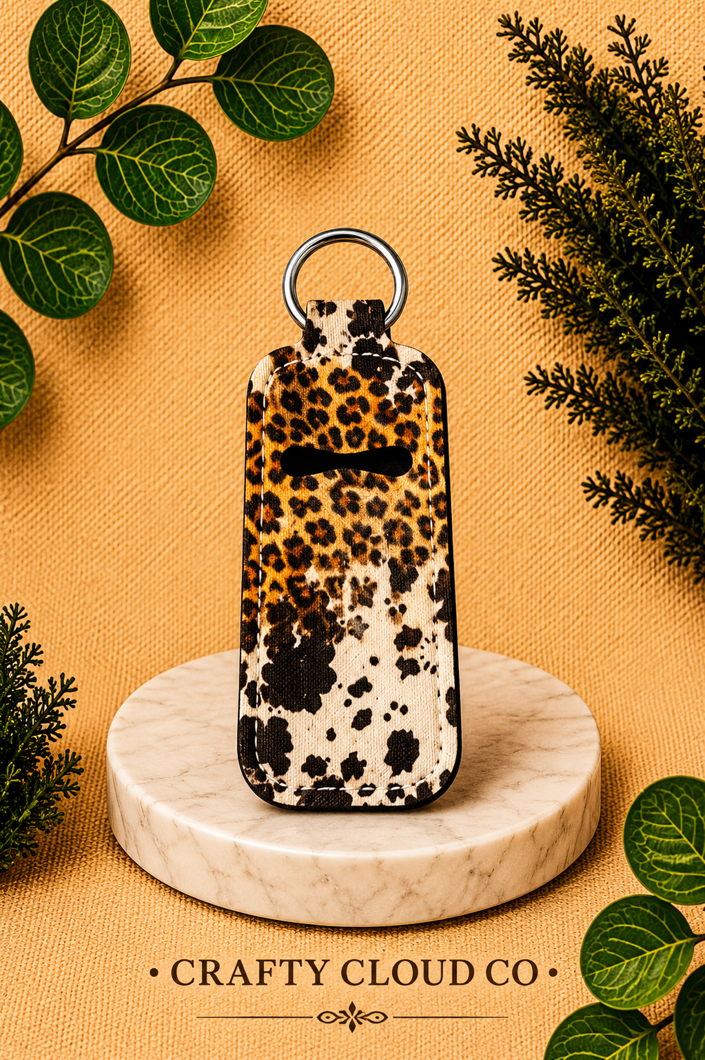 Wild West Leopard & Cowhide Chapstick Holder