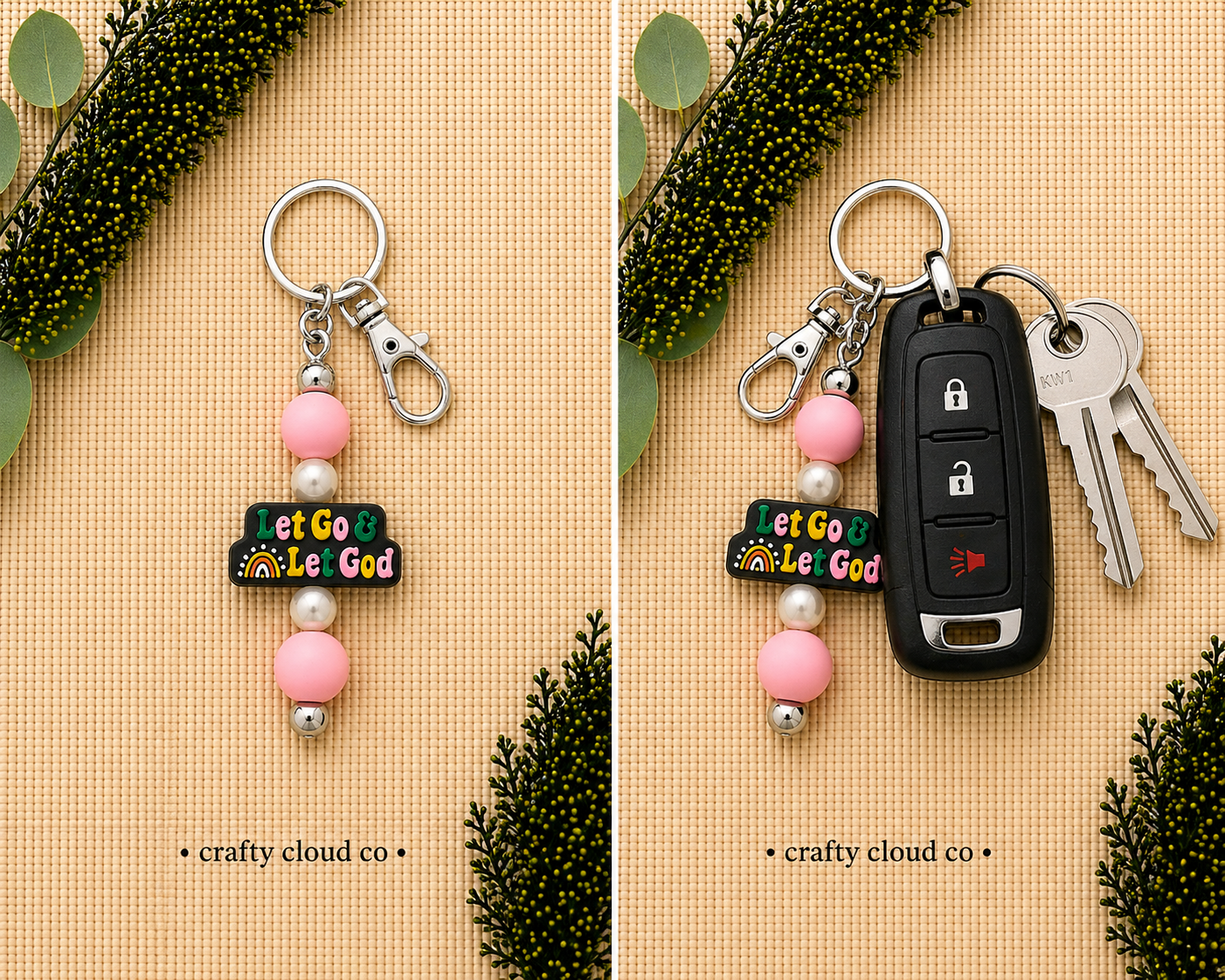 Let Go & Let God Faith Keychain