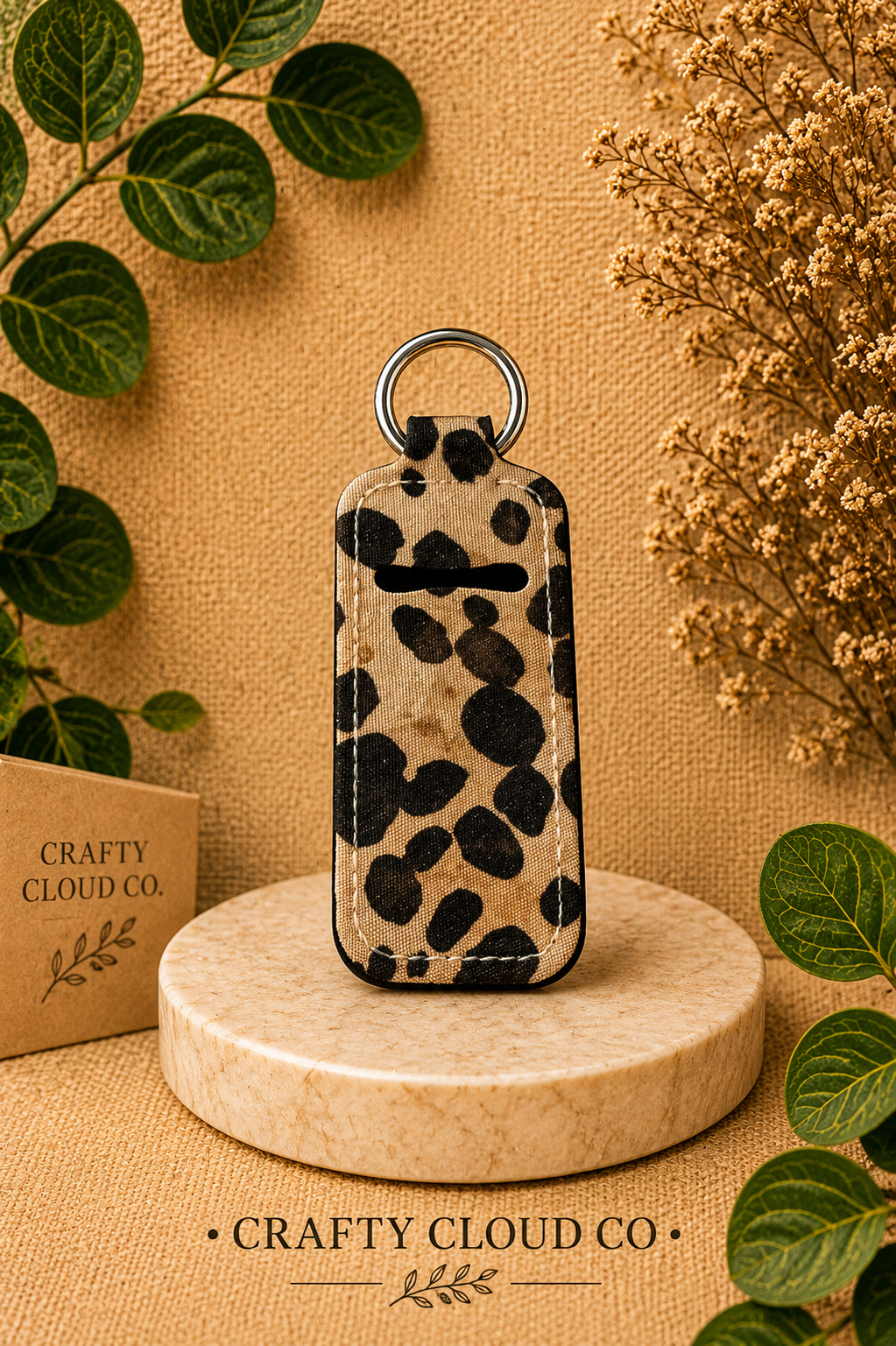 Neutral Leopard Chapstick Holder