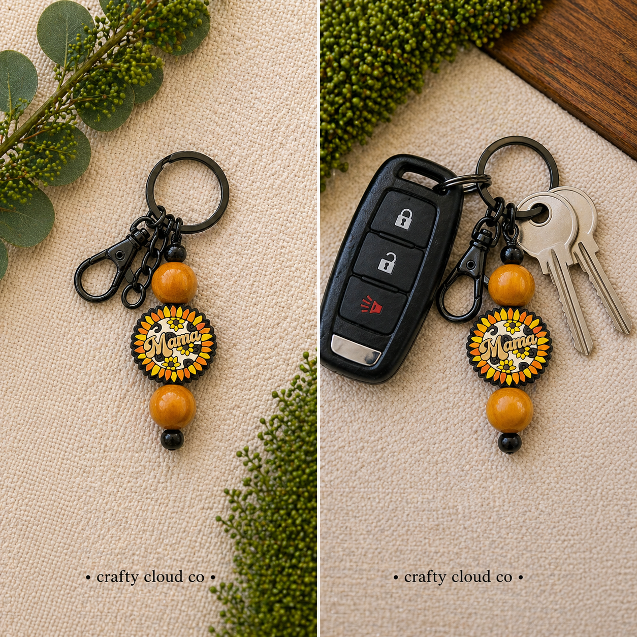 Mama Sunflower Keychain