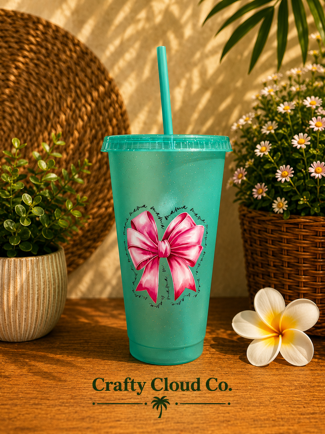 Mama Pink Bow Tumbler