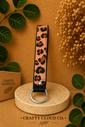 Peach Leopard Wristlet
